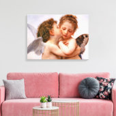 Angels First Kiss, Bouguereau Fine Art Leinwanddruck (Insitu (Wohnzimmer))