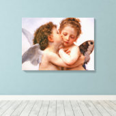 Angels First Kiss, Bouguereau Fine Art Leinwanddruck (Insitu (Holzboden))
