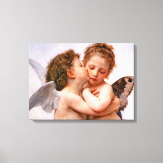 Angels First Kiss, Bouguereau Fine Art Leinwanddruck (Vorderseite)