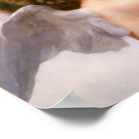 Angels First Kiss, Bouguereau Fine Art Poster (Ecke)