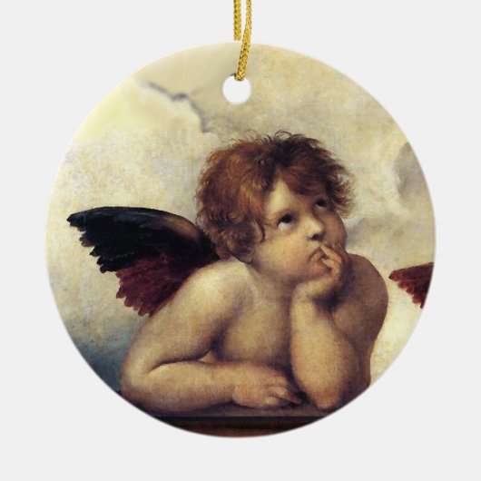 ANGELS / Flügeldrachen ,Wolken Raffaello Sanzio C Keramik Ornament (Vorne)