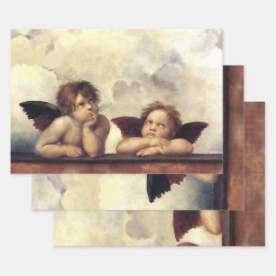 ANGELS / Flügeldrachen ,Wolken Raffaello Sanzio Geschenkpapier Set