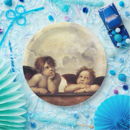 ANGELS / Flügeldrachen ,Wolken Raffaello Sanzio Pappteller (Party)