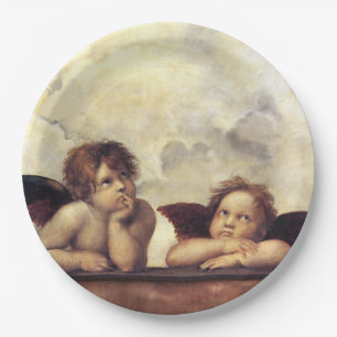 ANGELS / Flügeldrachen ,Wolken Raffaello Sanzio Pappteller
