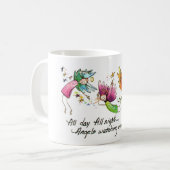 Angels Flying Happiy "All Day" Wasserfarben-Sketch Kaffeetasse (Vorderseite Links)