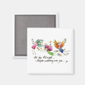 Angels Flying Happiy "All Day" Wasserfarben-Sketch Magnet (Vorderseite/Rückseite)