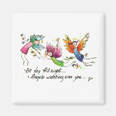 Angels Flying Happiy "All Day" Wasserfarben-Sketch Magnet (Vorne)