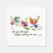 Angels Flying Happiy "All Day" Wasserfarben-Sketch Serviette (Vorderseite)