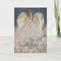 Angels Freude Traditionelle Blue Holiday Card