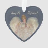 Angels Freude Traditioneller Blue Holiday Ornament (Rückseite)