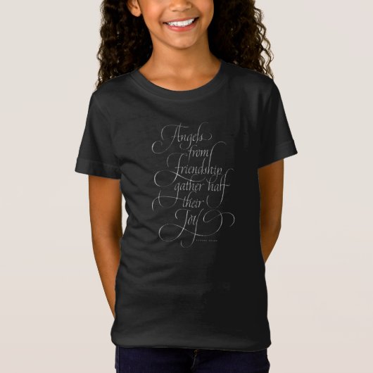 Angels Friendship - Elegantes Calligraphy Chalkboa T-Shirt (Vorderseite)