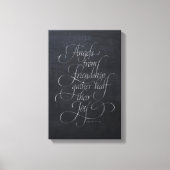 Angels & Friendship Quote Chalkboard-Kalligrafie Leinwanddruck (Vorderseite)