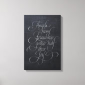 Angels & Friendship Quote Chalkboard-Kalligrafie Leinwanddruck (Vorderseite)