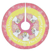 Angels Frohe Weihnachten Personalisierten Baumrock Polyester Weihnachtsbaumdecke (Vorderseite)