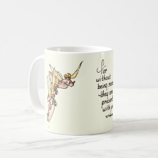 Angels From Clouds with Sprichwort of Comfort for Kaffeetasse (Vorderseite Links)