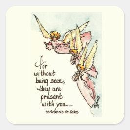 Angels From Clouds with Sprichwort of Comfort for  Quadratischer Aufkleber