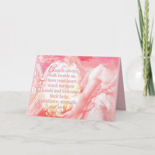 Angels gehen immer neben Uns Pastellgrusskarte Karte (Vorderseite)