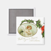 Angel's Happy Christmas Vintag Magnet (Vorderseite/Rückseite)