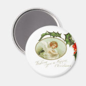 Angel's Happy Christmas Vintag Magnet (Vorderseite/Rückseite)