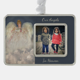 Angels in Heaven Traditionelle Gedenkfeier Rahmen-Ornament Silber