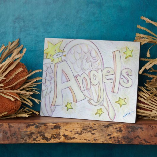 Angels Inspiration Word Malgedicht Plaque Fotoplatte (Seite)