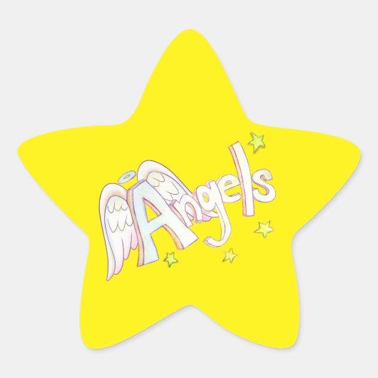 Angels Inspirational Word Art Sticker Decal (Vorderseite)