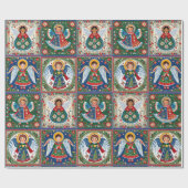 Angels Inspired by Christmas Folk Art a Roll of Geschenkpapier (Flach)