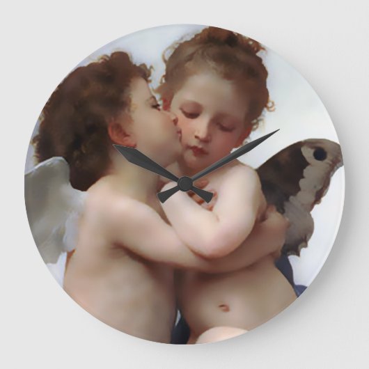 Angels Kiss Wall Clock Große Wanduhr (Vorderseite)