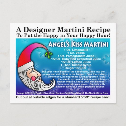 Angel's Kiss Weihnachts-Martini Rezept Postkarte (Vorderseite)