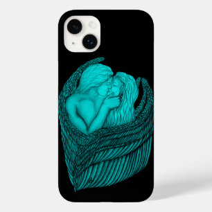 Angels Kissing , Schwarz-Grün-Design Case-Mate iPhone 14 Plus Hülle