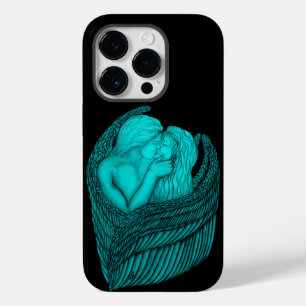 Angels Kissing , Schwarz-Grün-Design Case-Mate iPhone 14 Pro Hülle