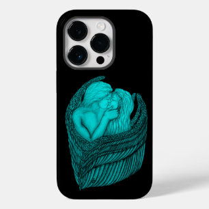 Angels Kissing , Schwarz-Grün-Design Case-Mate iPhone 14 Pro Hülle