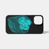 Angels Kissing , Schwarz-Grün-Design iPhone Hülle (Rückseite (Horizontal))