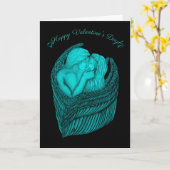 Angels Kissing , Schwarz-Grün-Design Karte (Gelbe Blume)