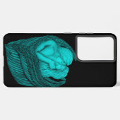 Angels Kissing , Schwarz-Grün-Design Samsung Galaxy Hülle (Rückseite (Horizontal))