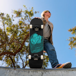 Angels Kissing , Schwarz-Grün-Design Skateboard
