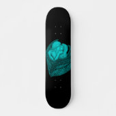 Angels Kissing , Schwarz-Grün-Design Skateboard (Vorne)