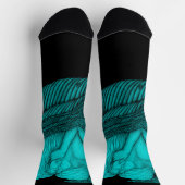 Angels Kissing , Schwarz-Grün-Design Socken (Oben)