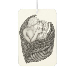 Angels Kissing , Schwarz-Weiß-Design Autolufterfrischer