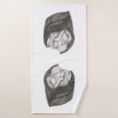 Angels Kissing , Schwarz-Weiß-Design Badehandtuch (Badehandtuch)