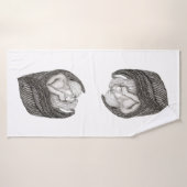 Angels Kissing , Schwarz-Weiß-Design Badehandtuch (Badehandtuch)