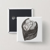 Angels Kissing , Schwarz-Weiß-Design Button (Vorne & Hinten)