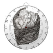 Angels Kissing , Schwarz-Weiß-Design Dartscheibe (vorne)