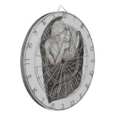 Angels Kissing , Schwarz-Weiß-Design Dartscheibe (Vorderseite Links)