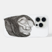 Angels Kissing , Schwarz-Weiß-Design iPhone Hülle (Rückseite (Horizontal))