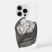 Angels Kissing , Schwarz-Weiß-Design iPhone Hülle (Rückseite)