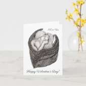 Angels Kissing , Schwarz-Weiß-Design Karte (Gelbe Blume)