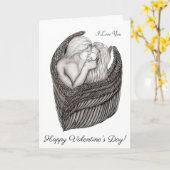 Angels Kissing , Schwarz-Weiß-Design Karte (Gelbe Blume)