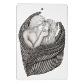 Angels Kissing , Schwarz-Weiß-Design Mini Klemmbrett (Rückseite)