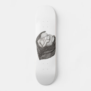 Angels Kissing , Schwarz-Weiß-Design Skateboard